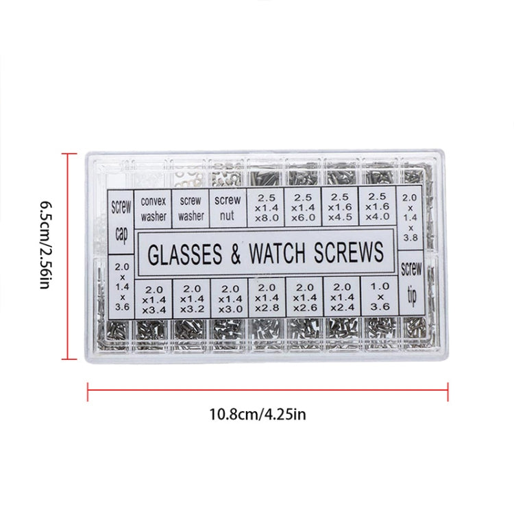 1000pcs Box Watch Glasses Repair Screw Set - Screws by buy2fix | Online Shopping UK | buy2fix