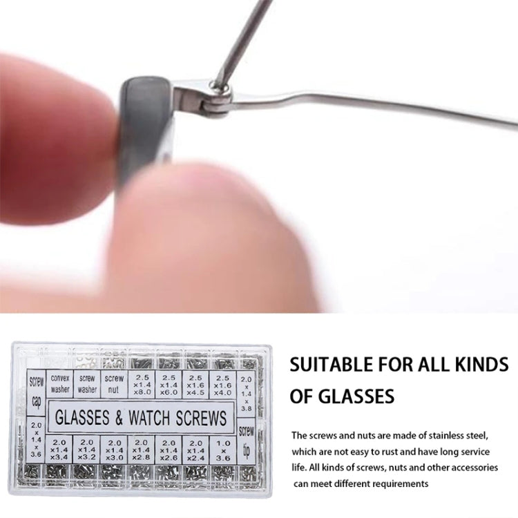 1000pcs Box Watch Glasses Repair Screw Set - Screws by buy2fix | Online Shopping UK | buy2fix