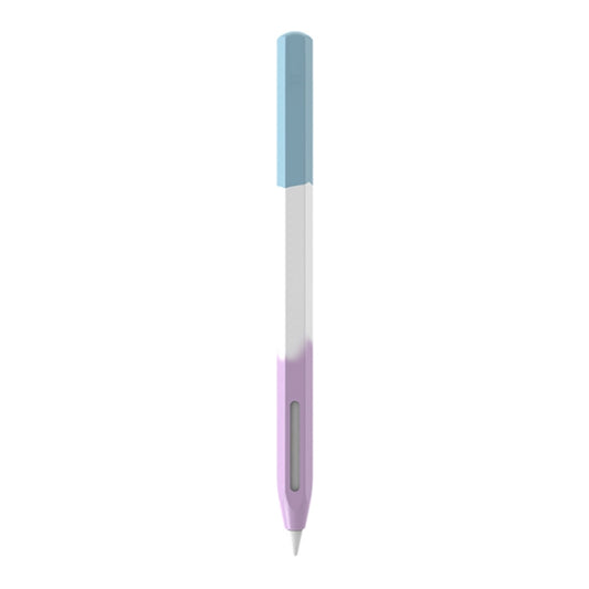 For Apple Pencil 2 LOVE MEI Rainbow Liquid Silicone Protective Pen Case(Blue) - Pencil Accessories by LOVE MEI | Online Shopping UK | buy2fix