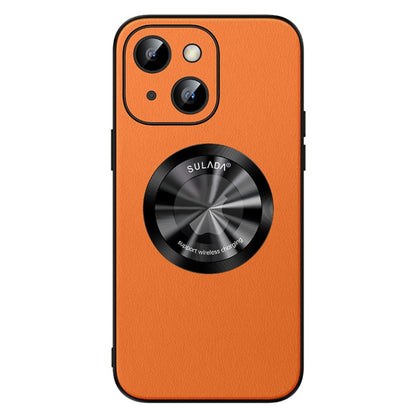 For iPhone 13 SULADA Microfiber Leather MagSafe Magnetic Phone Case(Orange) - iPhone 13 Cases by SULADA | Online Shopping UK | buy2fix
