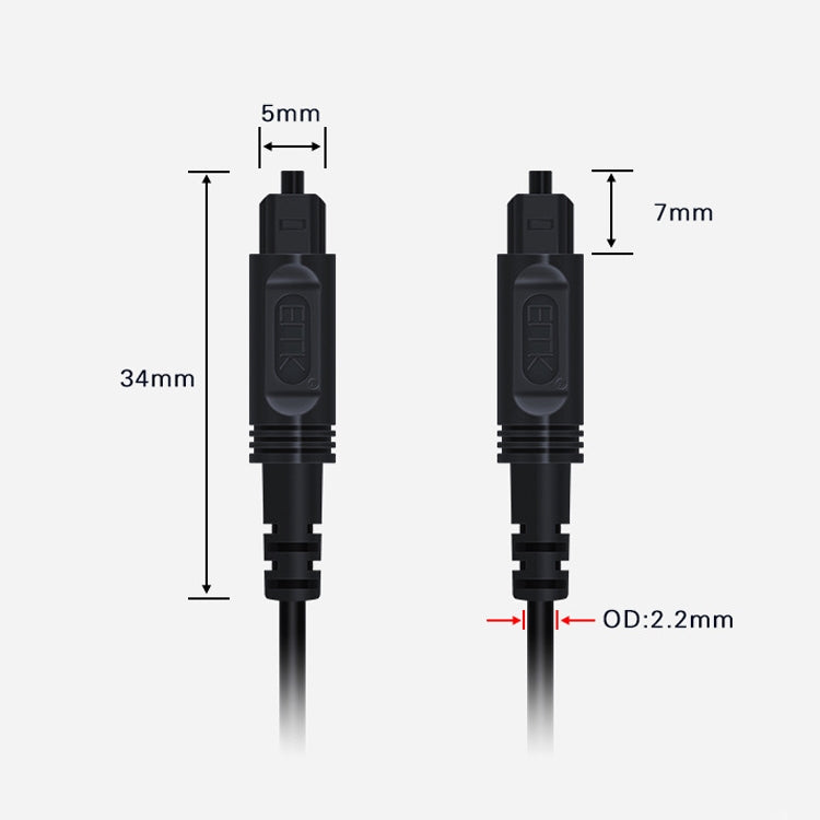 2m EMK OD2.2mm Digital Audio Optical Fiber Cable Plastic Speaker Balance Cable(Pink) -  by EMK | Online Shopping UK | buy2fix