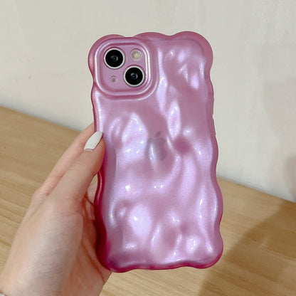 For iPhone 15 Pro Max Wave Bubbles TPU Phone Case(Pearlescent Purple) - iPhone 15 Pro Max Cases by buy2fix | Online Shopping UK | buy2fix