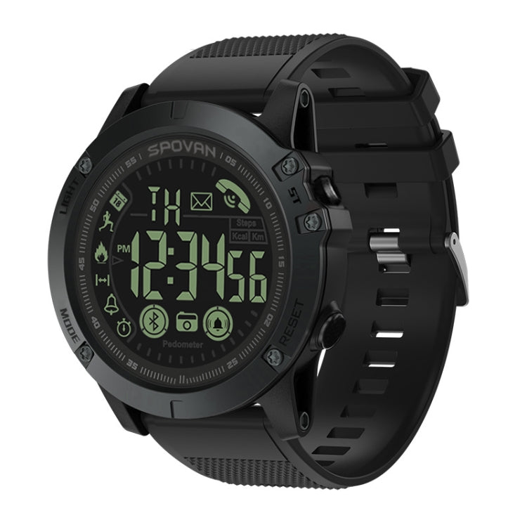 SPOVAN PR1 Outdoor Waterproof Luminous Bluetooth Smart Watch(Black) - Smart Watches by SPOVAN | Online Shopping UK | buy2fix