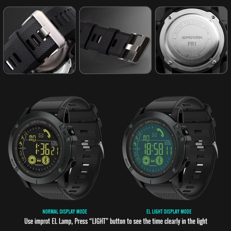 SPOVAN PR1 Outdoor Waterproof Luminous Bluetooth Smart Watch(Red) - Smart Watches by SPOVAN | Online Shopping UK | buy2fix