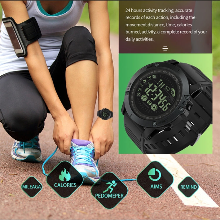 SPOVAN PR1 Outdoor Waterproof Luminous Bluetooth Smart Watch(Black) - Smart Watches by SPOVAN | Online Shopping UK | buy2fix
