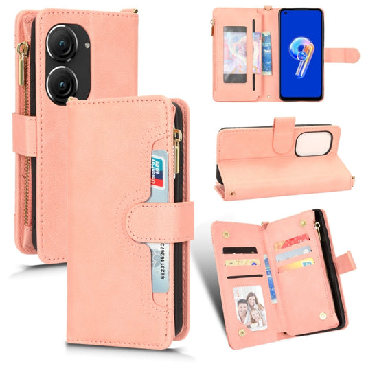 For ASUS Zenfone 10 / 9 Litchi Texture Zipper Leather Phone Case(Pink) - ASUS Cases by buy2fix | Online Shopping UK | buy2fix