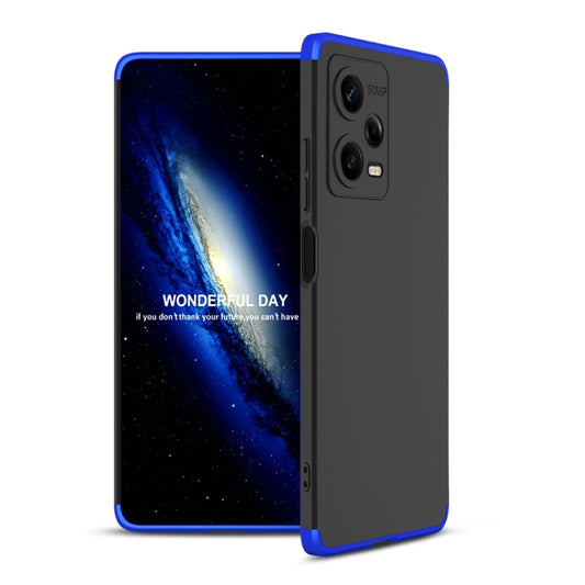 For Xiaomi Redmi Note 12 Pro 5G Global GKK Three Stage Splicing Full Coverage PC Phone Case(Black Blue) - Note 12 Pro Cases by GKK | Online Shopping UK | buy2fix