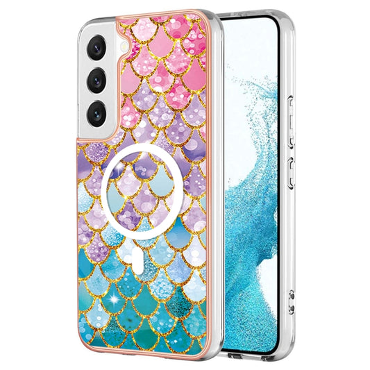 For Samsung Galaxy S23 5G Marble Pattern Dual-side IMD Magsafe TPU Phone Case(Colorful Scales) - Galaxy S23 5G Cases by buy2fix | Online Shopping UK | buy2fix