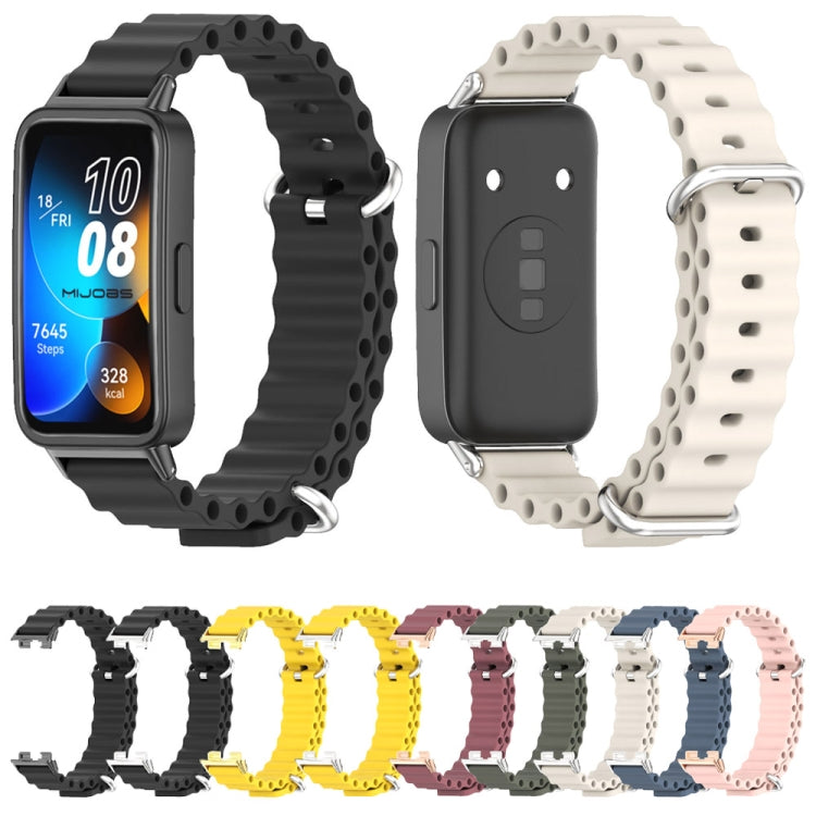 For Huawei Band 8 / 9 Mijobs Marine Silicone Breathable Watch Band(Black) - Watch Bands by MIJOBS | Online Shopping UK | buy2fix