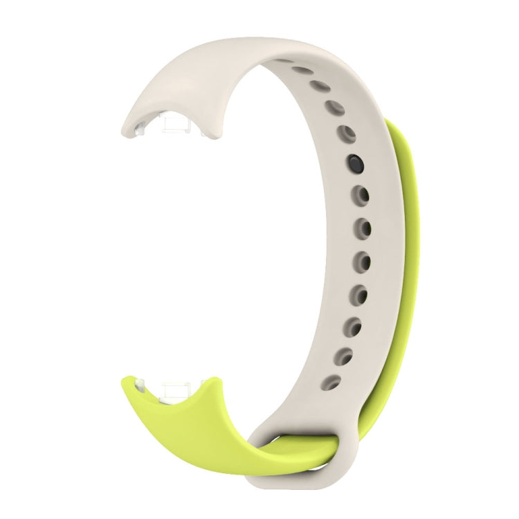 For Xiaomi Mi Band 8 Mijobs Dual Color Silicone Watch Band(Grass Green+Grey) - Watch Bands by MIJOBS | Online Shopping UK | buy2fix