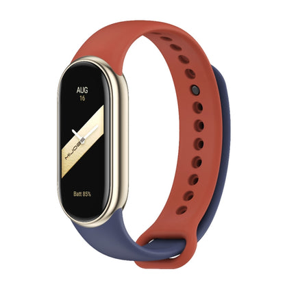 For Xiaomi Mi Band 8 Mijobs Dual Color Silicone Watch Band(Midnight Blue+Orange) - Watch Bands by MIJOBS | Online Shopping UK | buy2fix