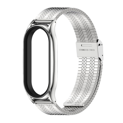 For Xiaomi Mi Band 8 Mijobs Plus Case Metal Watch Band(Silver) - Watch Bands by MIJOBS | Online Shopping UK | buy2fix