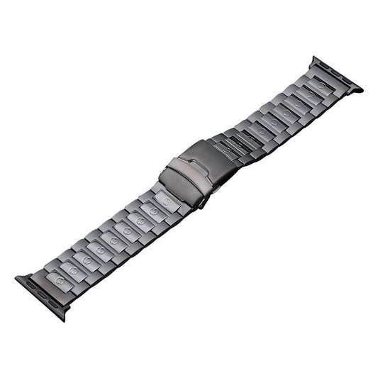 For Apple Watch Series 8 45mm Safety Buckle Titanium Steel Watch Band(Grey) - Watch Bands by buy2fix | Online Shopping UK | buy2fix