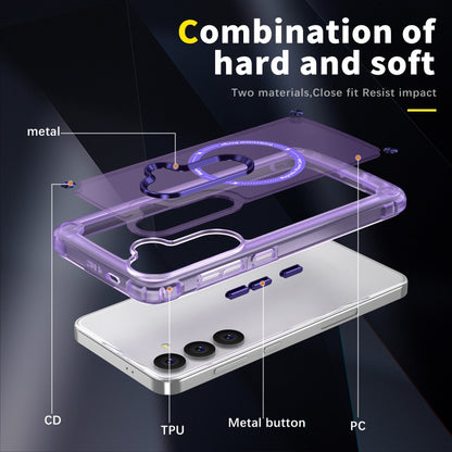 For Samsung Galaxy S24 5G Skin Feel TPU + PC MagSafe Magnetic Phone Case(Transparent Purple) - Galaxy S24 5G Cases by buy2fix | Online Shopping UK | buy2fix