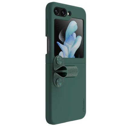 For Samsung Galaxy Z Flip5 NILLKIN Skin Feel Liquid Silicone Phone Case With Finger Strap(Green) - Galaxy Z Flip5 Cases by NILLKIN | Online Shopping UK | buy2fix