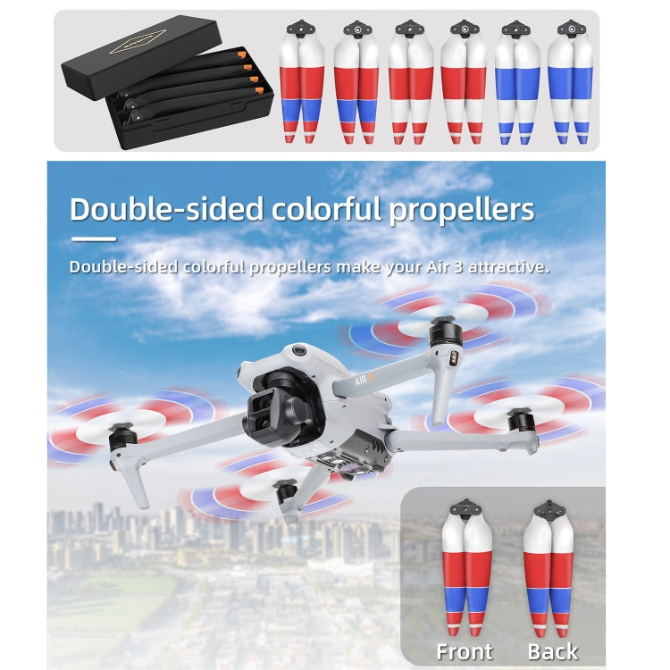 For DJI Air 3 Sunnylife 8747F Low Noise Quick-release Propellers, Style:2 Pairs Silverr Tip - DIY Propeller by Sunnylife | Online Shopping UK | buy2fix