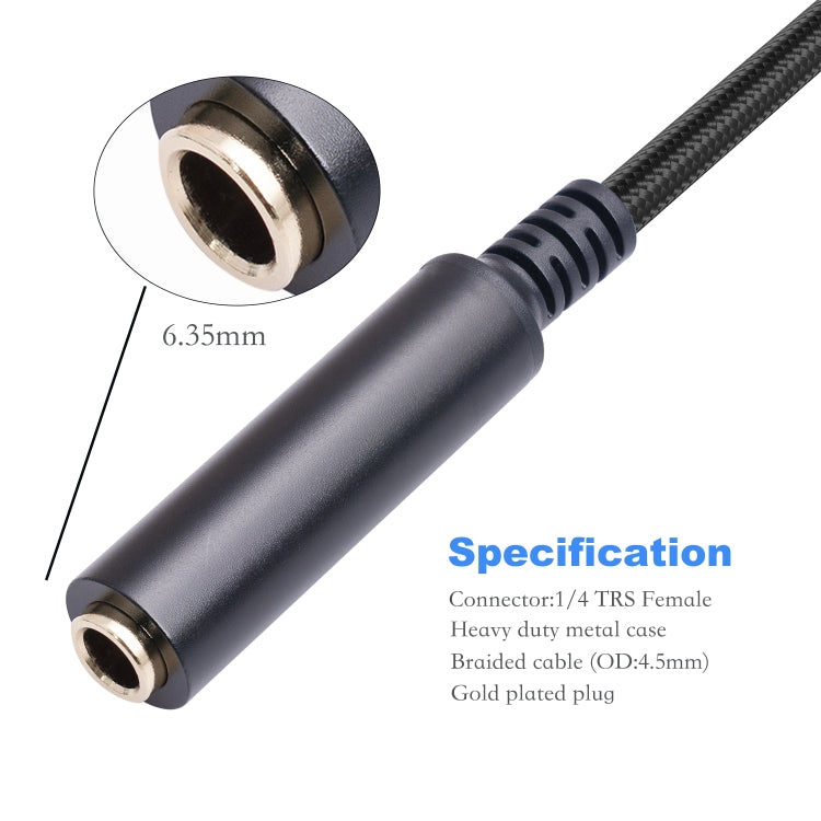 0.3m 6.35mm Female to XLR Male Microphone Audio Conversion Cable - Microphone Audio Cable & Connector by buy2fix | Online Shopping UK | buy2fix