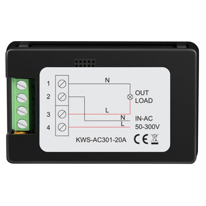 KWS-AC301-20A 50-300V AC Digital Current Voltmeter(Black) - Current & Voltage Tester by buy2fix | Online Shopping UK | buy2fix