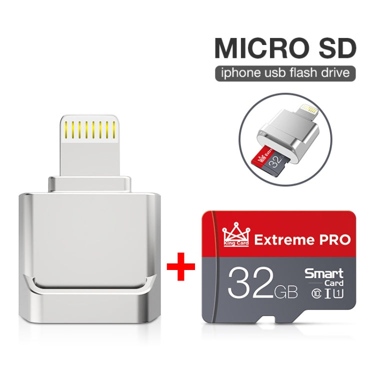 MicroDrive 8pin To TF Card Adapter Mini iPhone & iPad TF Card Reader, Capacity:64GB(Silver) -  by MICRODRIVE | Online Shopping UK | buy2fix