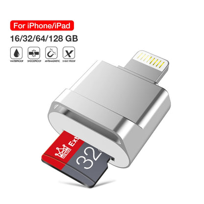 MicroDrive 8pin To TF Card Adapter Mini iPhone & iPad TF Card Reader, Capacity:128GB(Silver) -  by MICRODRIVE | Online Shopping UK | buy2fix