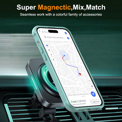 For iPhone 14 Pro MagSafe Magnetic Rotating Holder Phone Case(Lake Blue) - iPhone 14 Pro Cases by buy2fix | Online Shopping UK | buy2fix