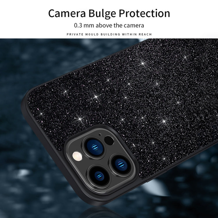 For iPhone 15 Pro Max SULADA Glittery PC + TPU + Handmade Leather Phone Case(Black) - iPhone 15 Pro Max Cases by SULADA | Online Shopping UK | buy2fix