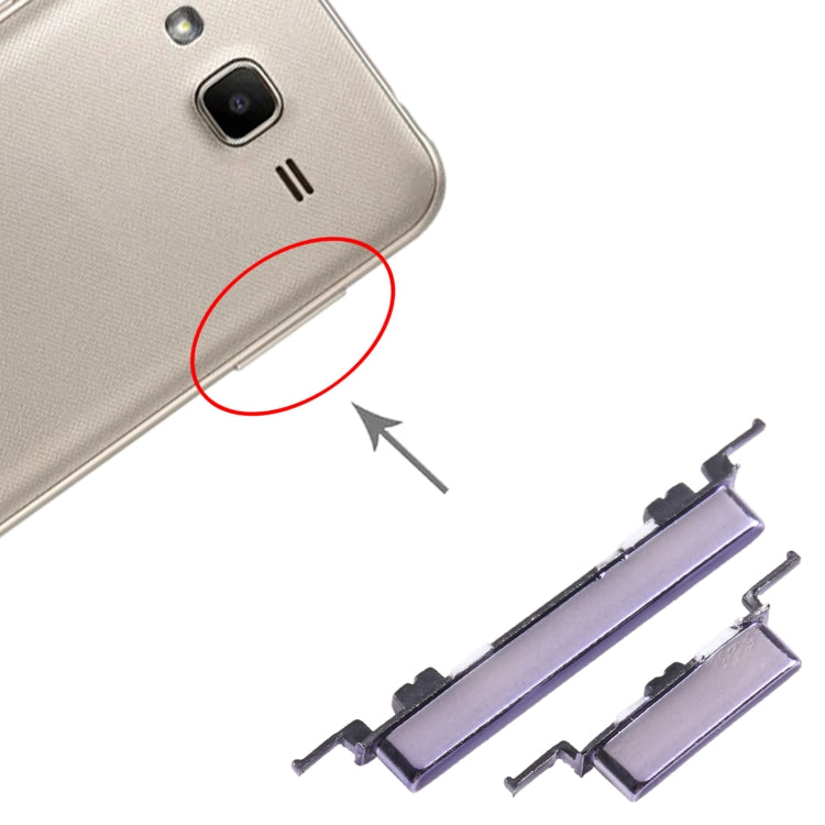 For Samsung Galaxy J2 2017 SM-J200 10pcs Power Button + Volume Control Button(Purple) - Home key & Side Key by buy2fix | Online Shopping UK | buy2fix