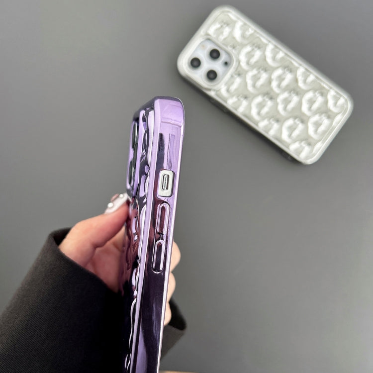 For iPhone 15 Pro Max Cloud Texture Electroplated TPU Phone Case(Purple) - iPhone 15 Pro Max Cases by buy2fix | Online Shopping UK | buy2fix