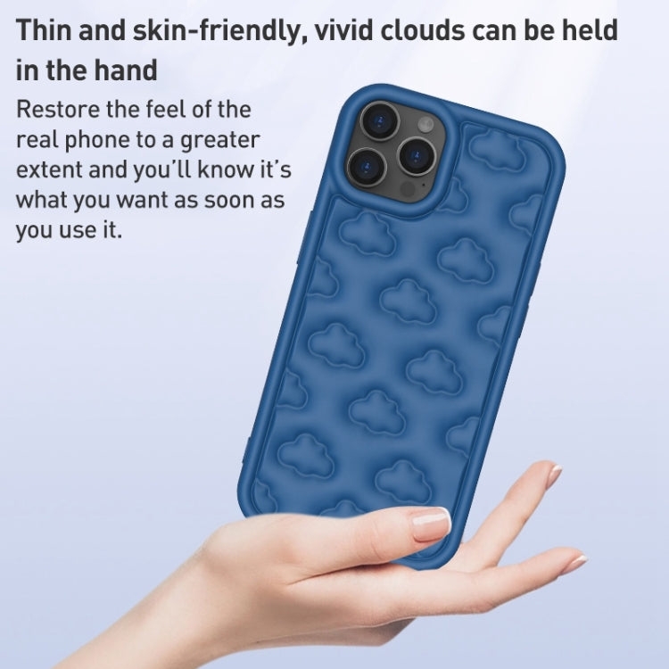 For iPhone 15 Pro Max 3D Cloud Pattern TPU Phone Case(Dark Blue) - iPhone 15 Pro Max Cases by buy2fix | Online Shopping UK | buy2fix