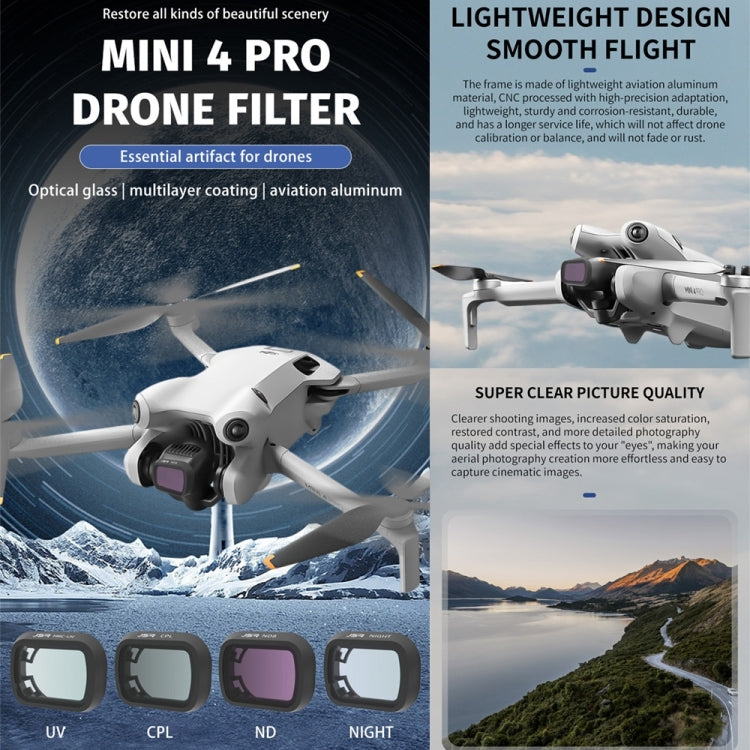 For DJI Mini 4 Pro JSR KB Series Drone Camera Lens Filter, Filter:ND1000 - Mavic Lens Filter by JSR | Online Shopping UK | buy2fix