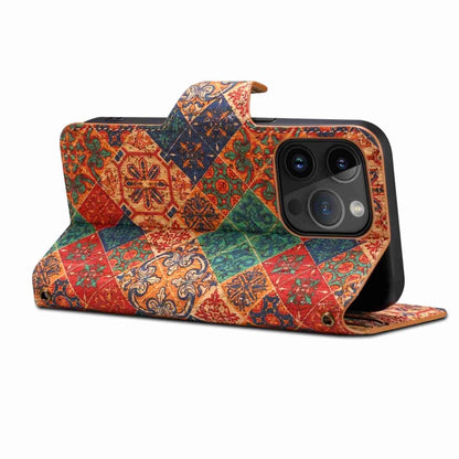 For iPhone 15 Pro Max Denior Flower Language Series Cork Fabric Oil Edge Leather Phone Case(Winter) - iPhone 15 Pro Max Cases by Denior | Online Shopping UK | buy2fix