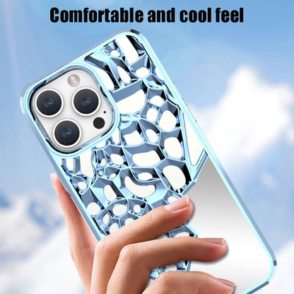 For iPhone 15 Pro Max Mirror Style Hollow Heat Dissipation Electroplated  TPU Phone Case(Silver) - iPhone 15 Pro Max Cases by buy2fix | Online Shopping UK | buy2fix