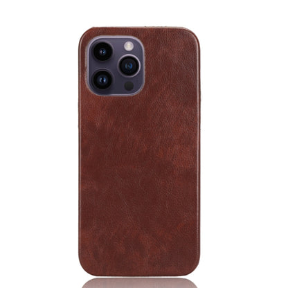 For iPhone 15 Pro Max Litchi Texture Back Cover Phone Case(Brown) - iPhone 15 Pro Max Cases by buy2fix | Online Shopping UK | buy2fix