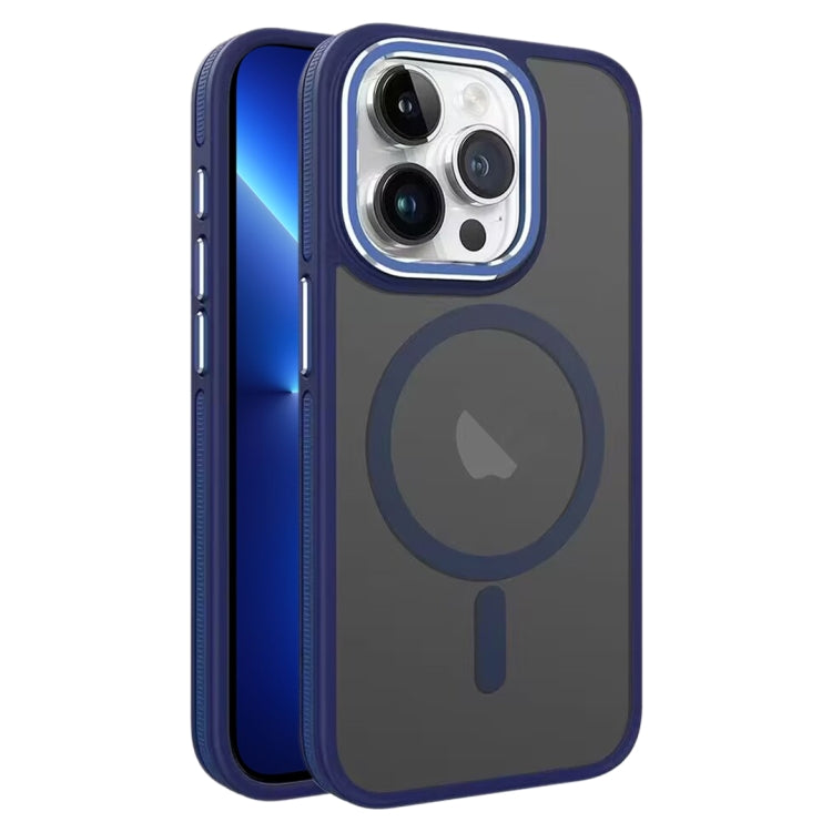 For iPhone 13 Pro Two-color Frosted MagSafe Magnetic Phone Case(Blue) - iPhone 13 Pro Cases by buy2fix | Online Shopping UK | buy2fix