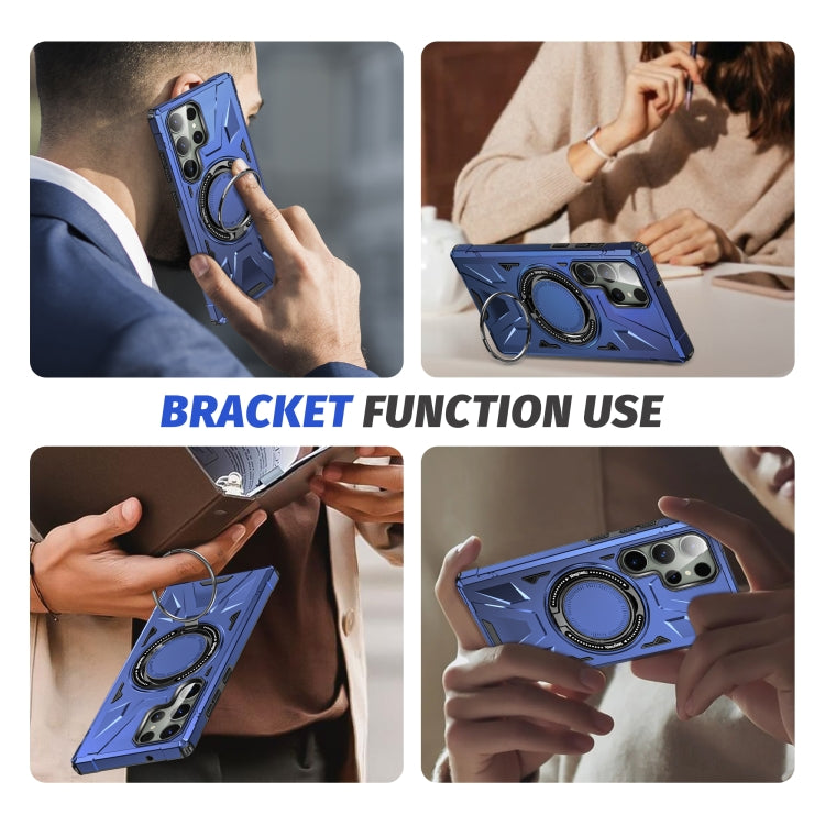 For Samsung Galaxy S23 5G MagSafe Magnetic Shockproof Phone Case with Ring Holder(Navy Blue) - Galaxy S23 5G Cases by buy2fix | Online Shopping UK | buy2fix