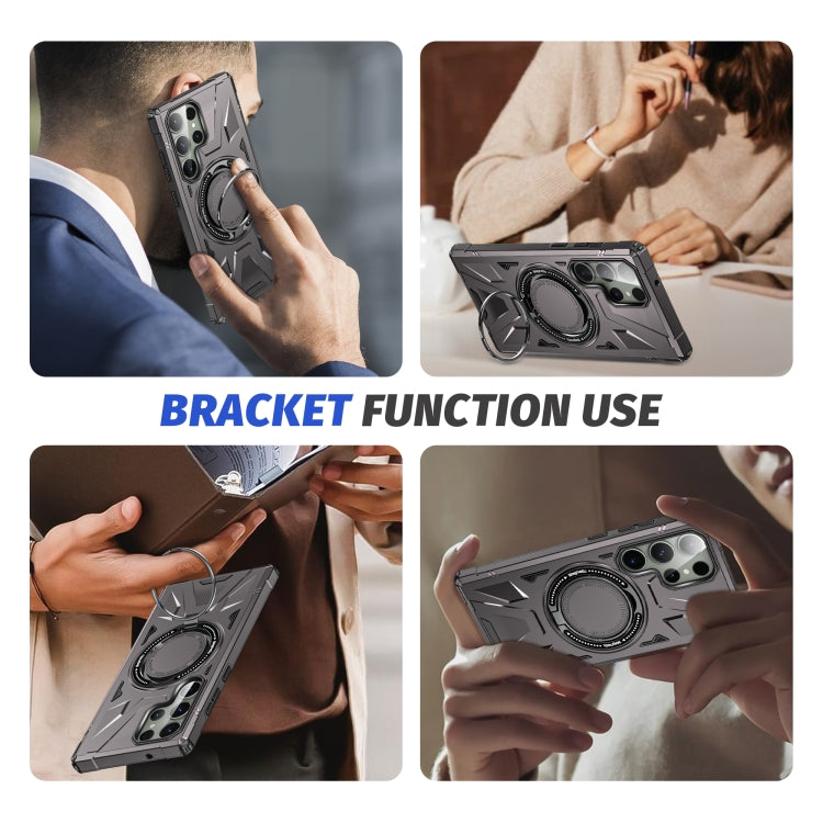 For Samsung Galaxy S23 5G MagSafe Magnetic Shockproof Phone Case with Ring Holder(Dark Grey) - Galaxy S23 5G Cases by buy2fix | Online Shopping UK | buy2fix