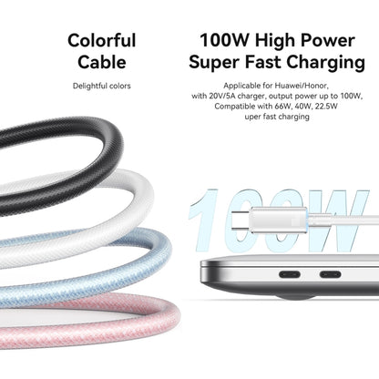 USAMS Type-C To Type-C Aluminum Alloy Clear LED 100W Fast Charge Data Cable, Length:1.2m(Blue) - USB-C & Type-C Cable by USAMS | Online Shopping UK | buy2fix