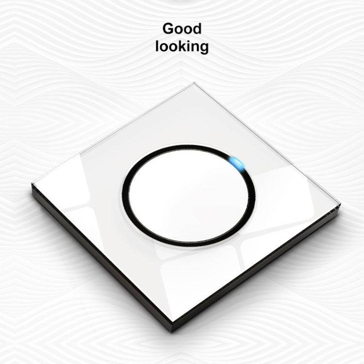 86mm Round LED Tempered Glass Switch Panel, White Round Glass, Style:Telephone Socket - Consumer Electronics by buy2fix | Online Shopping UK | buy2fix