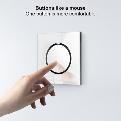 86mm Round LED Tempered Glass Switch Panel, White Round Glass, Style:Blank Panel - Consumer Electronics by buy2fix | Online Shopping UK | buy2fix