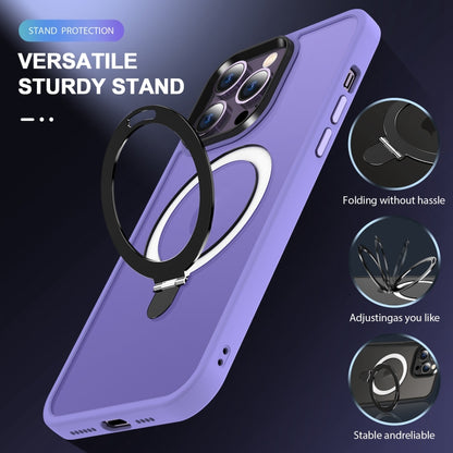 For iPhone 12 Pro Max MagSafe Holder Skin-feel PC Hybrid TPU Phone Case(Purple) - iPhone 12 Pro Max Cases by buy2fix | Online Shopping UK | buy2fix