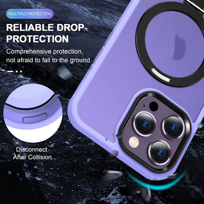 For iPhone 12 Pro Max MagSafe Holder Skin-feel PC Hybrid TPU Phone Case(Purple) - iPhone 12 Pro Max Cases by buy2fix | Online Shopping UK | buy2fix