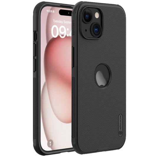 For iPhone 15 NILLKIN Super Frosted Shield Pro Phone Protective Case With LOGO Cutout(Black) - iPhone 15 Cases by NILLKIN | Online Shopping UK | buy2fix