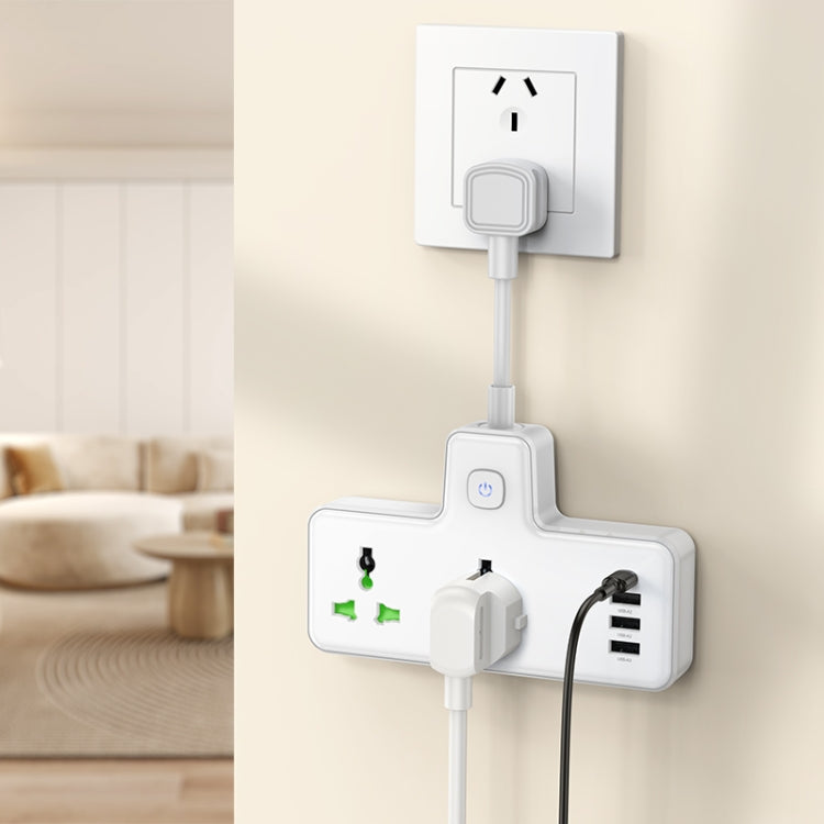 hoco AC11 Voyage 2-position Expansion Socket with USB-C+3USB Ports, Cable Length: 8.5cm, US Plug(White) - Extension Socket by hoco | Online Shopping UK | buy2fix