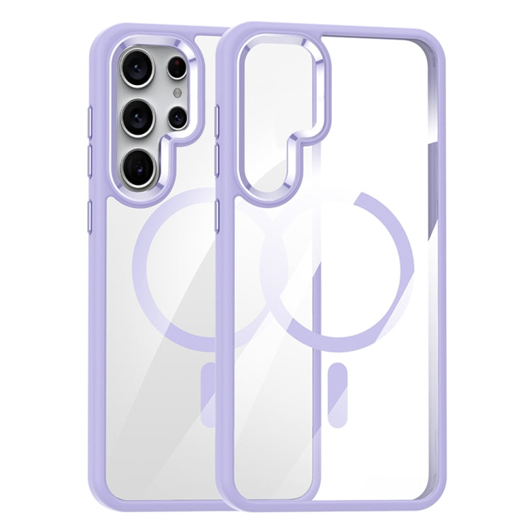 For Samsung Galaxy S24 Ultra 5G MagSafe Anti-fingerprint Highly Transparent PC Phone Case(Purple) - Galaxy S24 Ultra 5G Cases by buy2fix | Online Shopping UK | buy2fix