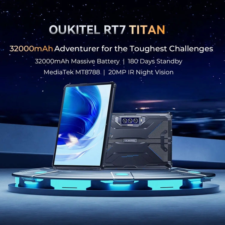 OUKITEL RT7 TITAN 4G Network IP68/IP69K Rugged Tablet, 8GB+256GB, 10.1 inch Android 13 MediaTek MT8788 Octa Core Support Dual SIM, EU Plug(Black) - Other by OUKITEL | Online Shopping UK | buy2fix