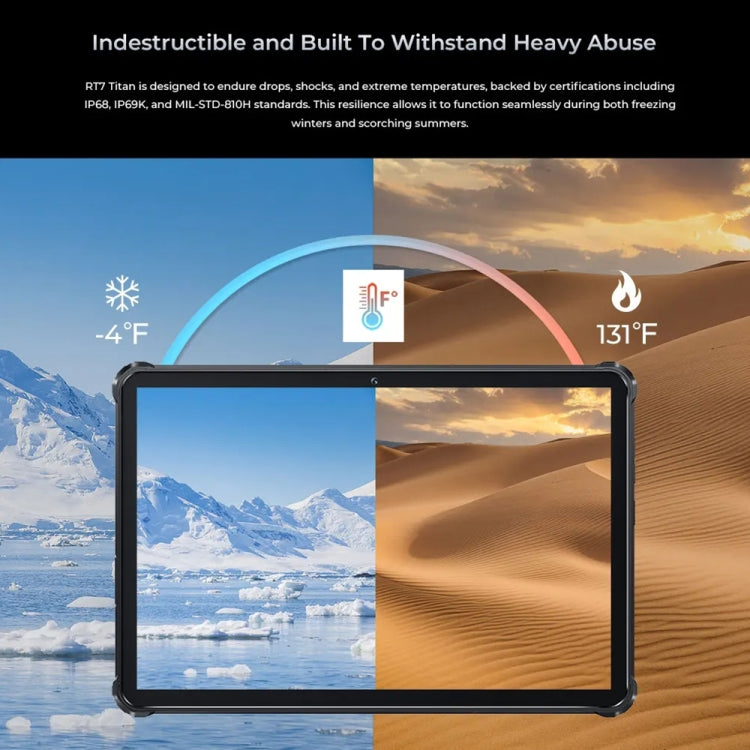 OUKITEL RT7 TITAN 4G Network IP68/IP69K Rugged Tablet, 8GB+256GB, 10.1 inch Android 13 MediaTek MT8788 Octa Core Support Dual SIM, EU Plug(Black) - Other by OUKITEL | Online Shopping UK | buy2fix