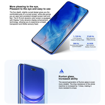 Huawei nova 12 Ultra, 12GB+512GB, Screen Fingerprint Identification, 6.76 inch HarmonyOS 4.0 Octa Core, Network: 4G, NFC, OTG, Not Support Google Play(Blue) - Huawei Mate & P by Huawei | Online Shopping UK | buy2fix