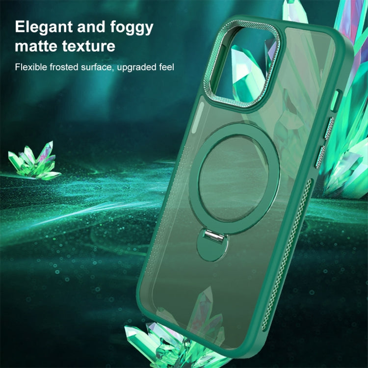 For iPhone 13 Pro Max MagSafe Magnetic Holder Breathable Phone Case(Green) - iPhone 13 Pro Max Cases by buy2fix | Online Shopping UK | buy2fix