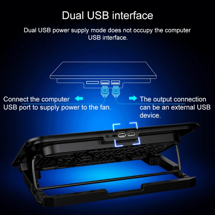 ICE COOREL Notebook Computer Base Speed Control Silent Six-fan Cooling Holder Cooling Rack, Style: Premium Edition(Dazzling Red) - Computer & Networking by buy2fix | Online Shopping UK | buy2fix