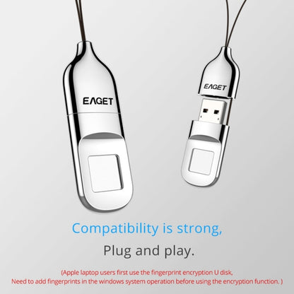 EAGET FU5 64G USB 2.0 Interface Metal Flash U Disk with Fingerprint Identification - Computer & Networking by EAGET | Online Shopping UK | buy2fix